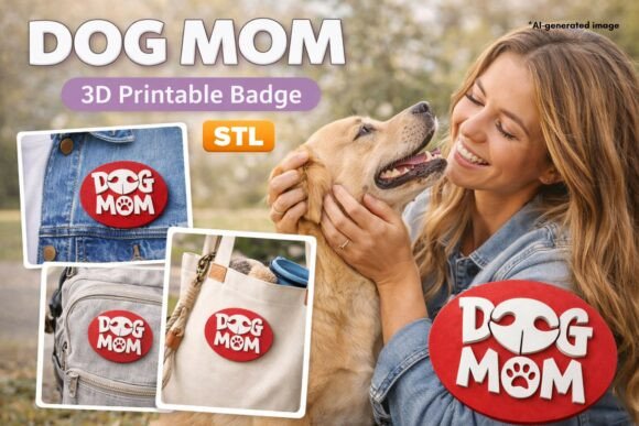3D Printable Dog Mom Badge: A Stylish and Versatile Accessory for Dog Enthusiasts