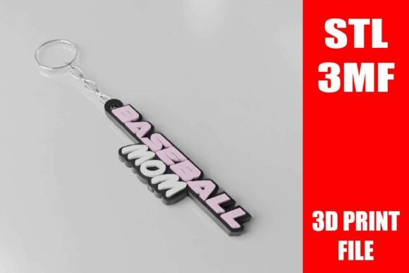 Baseball Mom Keychain STL File: A Perfect Gift for the Ultimate Fan