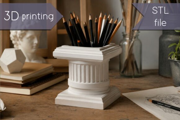 Charming Column Pen Holder STL for 3D Printing