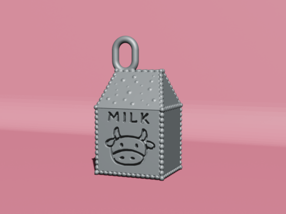 Charming Designer Milk Box Keychain