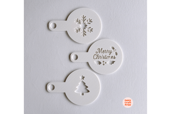 Christmas Coffee Stencils 3D Print File