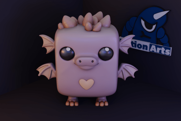 Cute Cube Dragon: A Charming 3D Model for Creative Projects