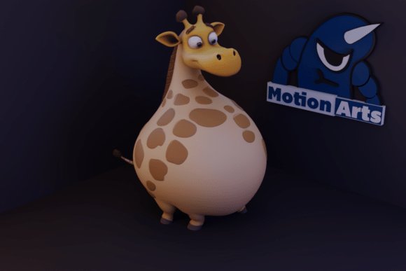 Cute Giraffe Cartoon: A Charming 3D Model for Creative and Decorative Use