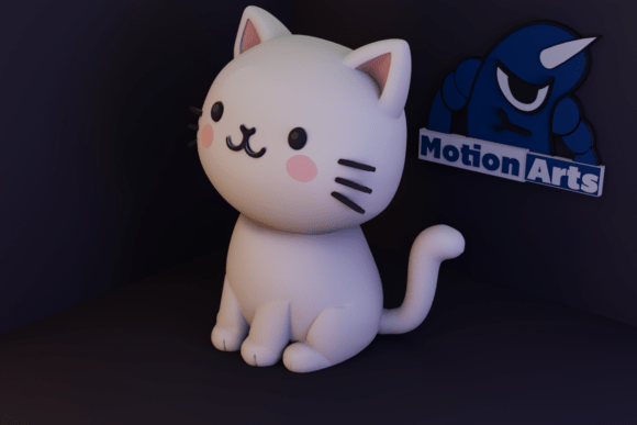 Cute Kawaii Kitten 3D Model for Printing