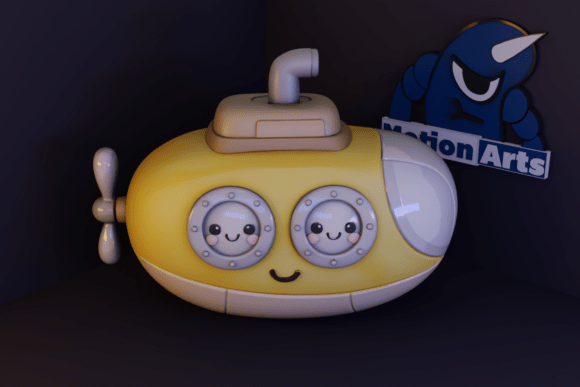 Discover the Charming Cartoon-Style 3D Submarine Model: A Perfect Fit for Creative Projects and Décor