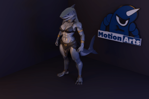 Discover the Power of Shark Warrior 3D Model