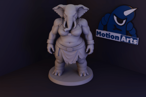 Elephant Warrior: A Unique 3D Model for Fantasy and Mythology Enthusiasts