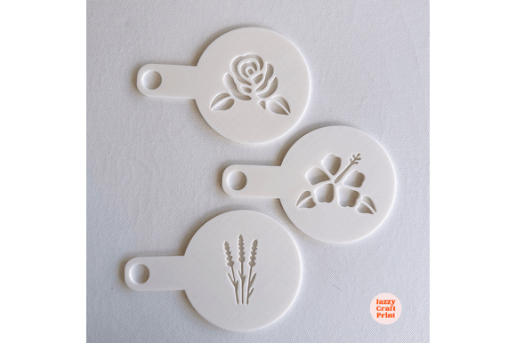 Elevate Your Beverage Game with Floral Coffee Stencils 3D Print File