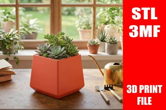 Enhance Your 3D Printing Projects with the Geometric Square Succulent Planter STL