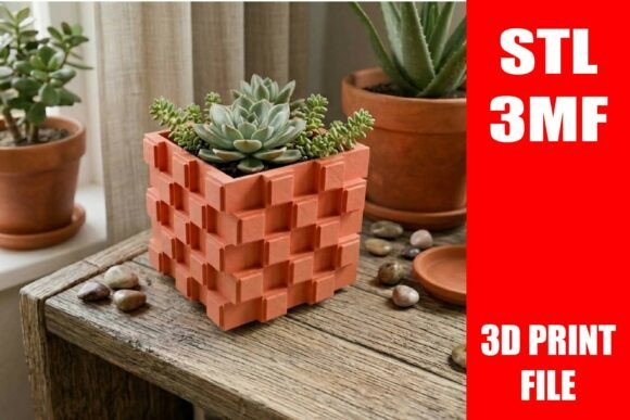 Exploring the Geometric Pixel Cube Succulent Pot: A 3D Printing Essential
