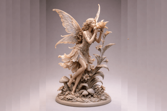 Fairy in the Lillies 3D Print: A Charming Addition to Your Decor
