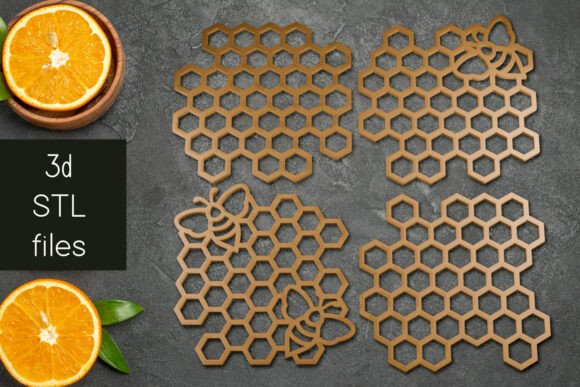 Honey Comb Coasters Set 3D Print STL: A Charming Addition to Your Home Decor