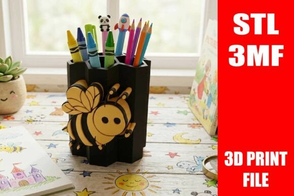 Honeybee Honeycomb Pen Pot: A Unique 3D Printing Project for Your Workspace