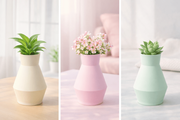 Modern Minimalist Geometric Vase 3D STL