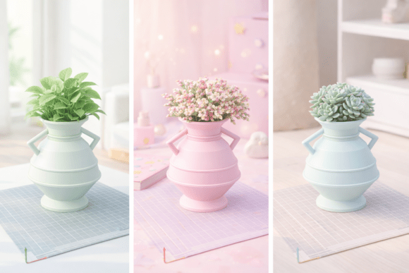 Modern Minimalist Ribbed Vase: A Stylish and Functional Desk Organizer