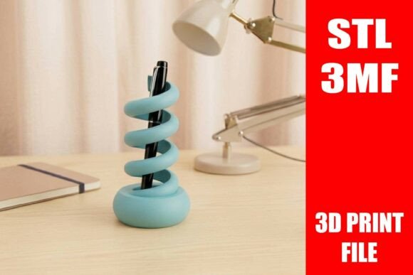 Spiral Desk Pen Holder STL File: A Must-Have for 3D Printing Enthusiasts