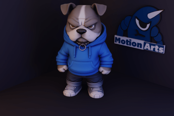 Stylish Bulldog: A Modern and Expressive 3D Model for Your Creative Projects
