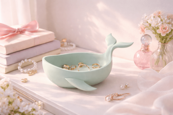 Whale Trinket Dish - Ring Bowl STL 3D Model for 3D Print: A Charming and Functional Addition to Your Space